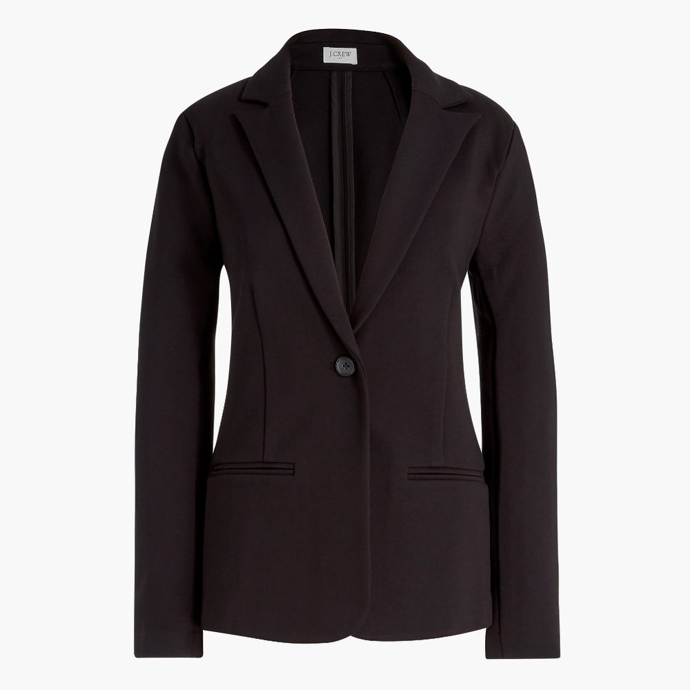 New JCREW Ponte Single Button Work Blazer in Black